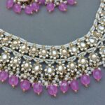 Lavender Color Bridal Kundan Jewellery Set