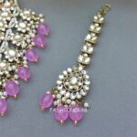 Lavender Color Bridal Kundan Jewellery Set