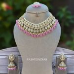 Lavender Color Bridal Kundan Jewellery Set