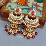Meera Maroon Kundan Jhumka