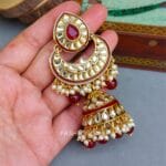 Meera Maroon Kundan Jhumka