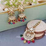 Nafisa Earrings and Maangtikka Set - Multicolor