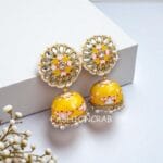 Nayanthara-Jhumka-Earrings-Yellow Nayanthara Yellow Jhumka Earrings