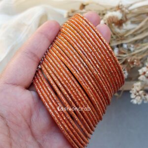 Orange Metal Bangles for Women
