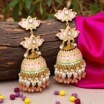 Peach-Jhumka-for-Wedding-04 Peach Jhumka for Wedding