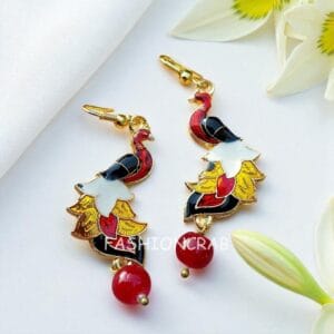 Peacock Meenakari Earring for Office