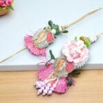 Pink-Floral-Lumba-Rakhi-Set Pink Floral Lumba Rakhi Set