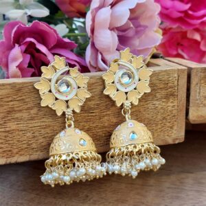 Pragya Jhumka Earrings - Peach