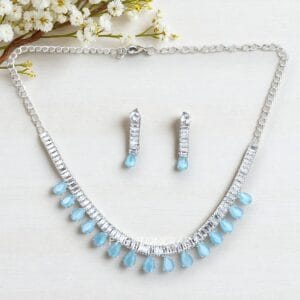 Riddhi Blue AD Necklace Set