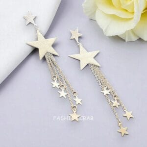 Silver Color Star Earrings