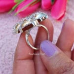 Silver-Flower-Cubic-Zirconia-Finger-Ring-for-Ladies-02 Tanvi Cocktail Ring for Party