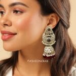 Soundarya-Kundan-Jhumka-Earrings-Wine-03 Soundarya Kundan Jhumka Earrings - Wine