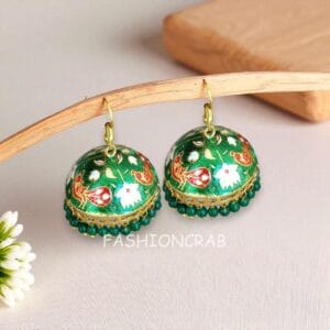 Traditional Green Jhumka Earring