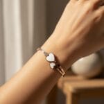 White Heart Anti Tarnish Bracelet - Rose Gold