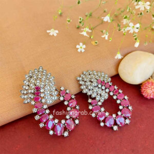AD Earrings - Pink Stone