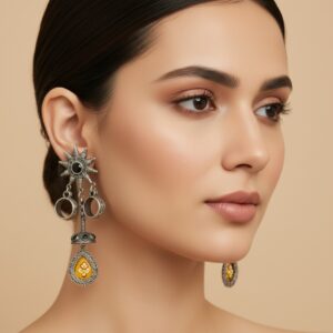 Brass Earrings Black