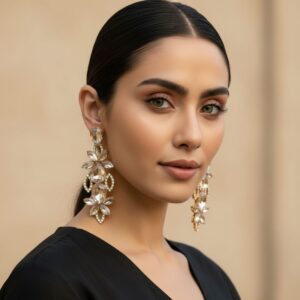 Champagne Color Party Wear Earrings