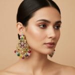 Geet-Kundan-Multicolor-Chandbali-Earrings Geet Kundan Multicolor Chandbali Earrings