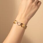 Love Lock Heartlet Anti Tarnish Bracelet - Golden