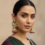 Meera Maroon Kundan Jhumka