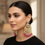 Priyanka Chandbali Earrings - Pink