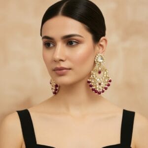 Falak Earrings for Maroon Saree