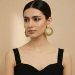 Green Pearl Earrings for Saree