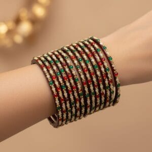 Maroon Glass Bangles
