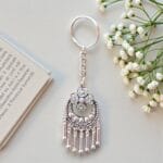 Oxidised Silver Earring Keychain