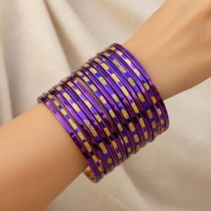 Purple Glass Bangle Set