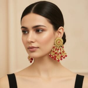 Shradda Maroon Chand bali Earring