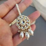 Traditional White Maangtikka and Earrings Set