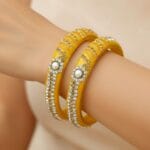 Yellow Glass Kada Bangles