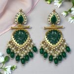Green Earrings for Lehenga