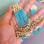 Maisha Kundan Earrings - Blue