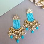 Maisha Kundan Earrings - Blue