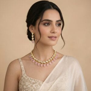 Esha Light Pink Kundan Jewellery Set