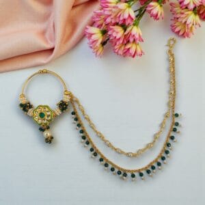 Green Bridal Nose Ring
