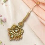 Peach Color Maang tikka for Bride