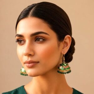 Traditional Green Jhumka Earring