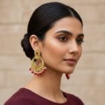 Maroon-Chandbali-Earrings Maroon Chandbali Earrings