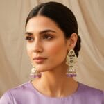 Soundarya Kundan Jhumka Earrings - Lavender