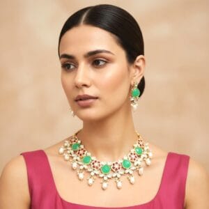 Green and Pink Jewellery Set
