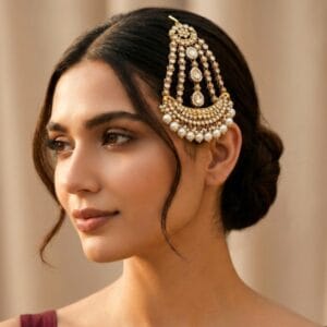 Ifra Kundan Passa for Bride White