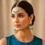 Jadau Blue Jhumka Earrings