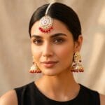 Jadau Pink Jhumka Earrings