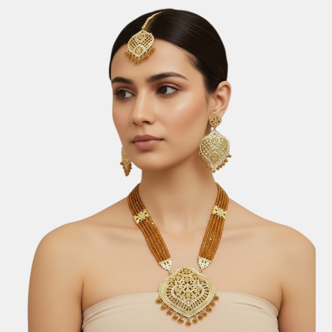 Katrina Champagne Long Punjabi Jewellery