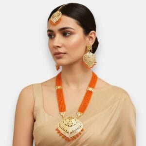 Katrina Orange Long Punjabi Jewellery