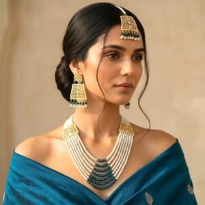 Moti Mala Necklace Blue