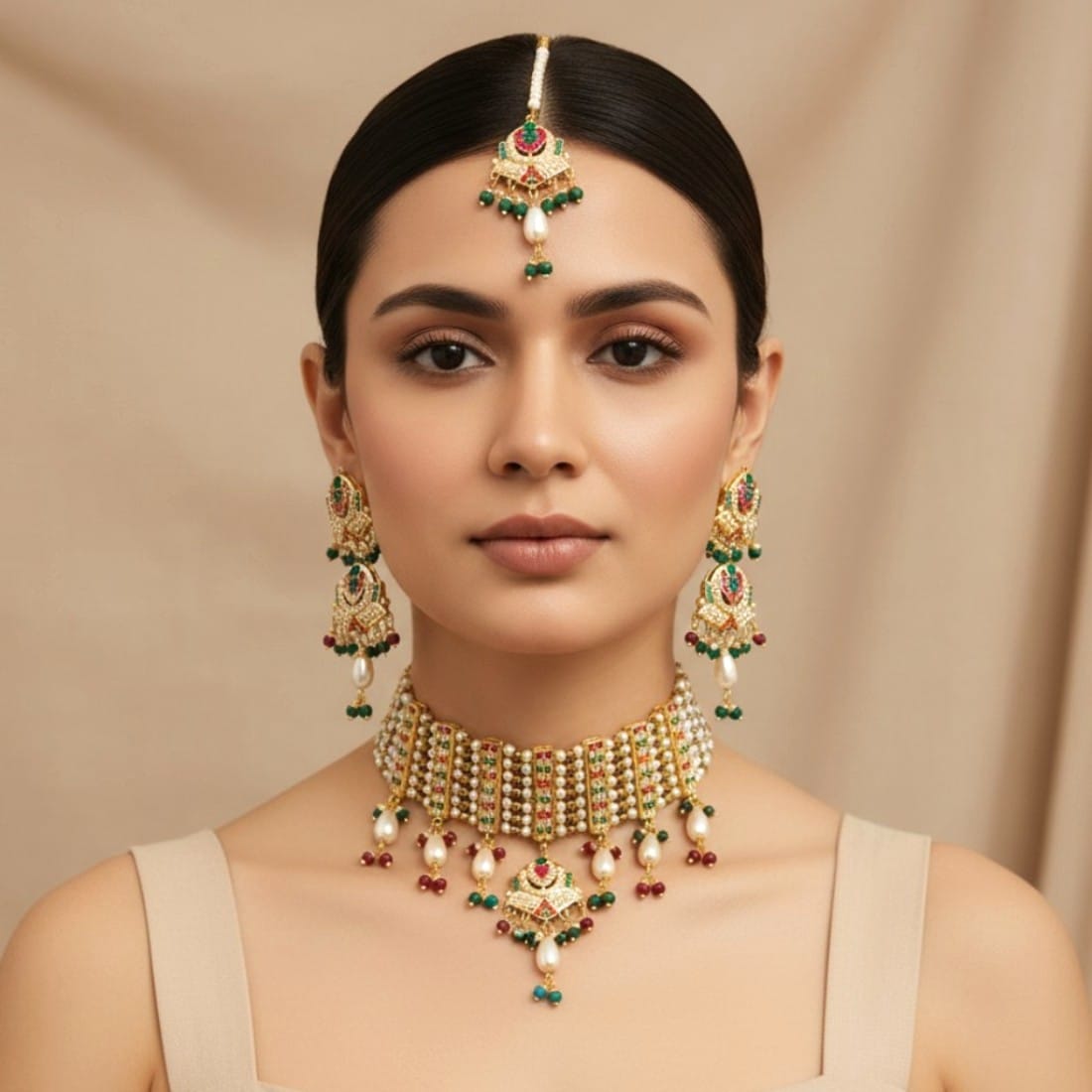 Multicolor Jadau Choker Necklace